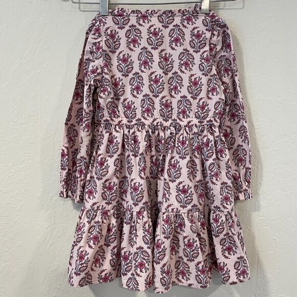 ~ crewcuts Sz 5 Floral Dress J.Crew Tiered Ruffles Pink Blue Button Front Crew - Picture 9 of 12